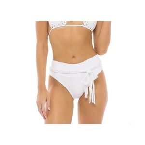 JMP SYDNEY HIGH WAIST FULL COVERAGE BIKINI BOTTOM - PEARL WHITE XS